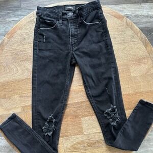 Express Women's Black Skinny Mid‎ Rise Jeans - 00L